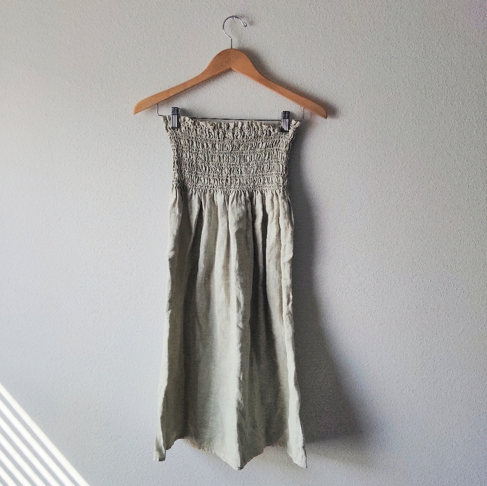 Cloth & Stone Strapless Ribbed Midi Dress